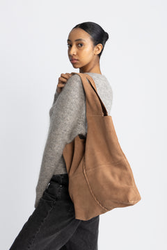 Suede Demi Bag - Brown
