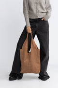 Suede Demi Bag - Brown