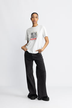 Basic Jersey Kittens Relaxed T-Shirt - Illusion Blue
