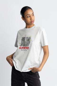 Basic Jersey Kittens Relaxed T-Shirt - Illusion Blue