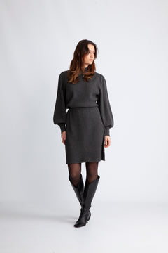 Amari Rachelle Dress - Dark Grey Melange