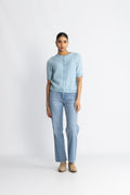 Yasannika Ss Cardigan - Clear Sky Melange