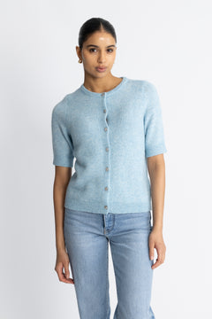 Yasannika Ss Cardigan - Clear Sky Melange