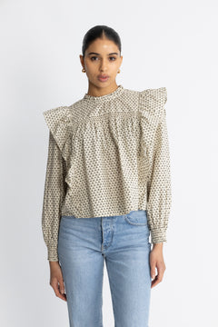 Elsycc Frill Blouse - Bone