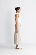 Alba-Krista Mw Column Skirt - Beige Ecru