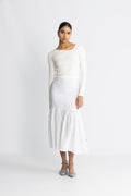 Vida Linen Skirt - White