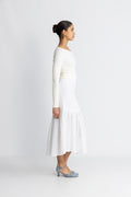 Vida Linen Skirt - White