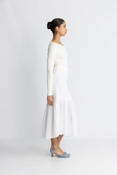 Vida Linen Skirt - White