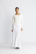 Linen Maxi Skirt - White