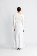 Linen Maxi Skirt - White