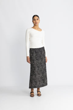 Jace Rhian Hw Skirt Aop - Black Dot