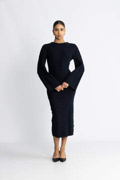 Ronda Cotton Dress - Navy