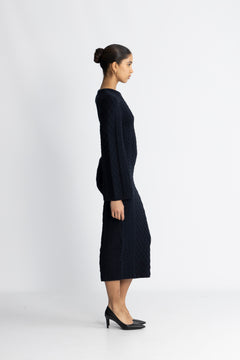 Ronda Cotton Dress - Navy