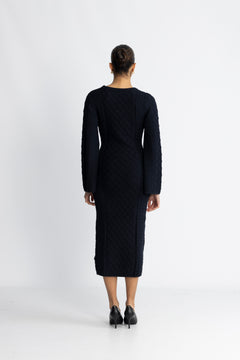 Ronda Cotton Dress - Navy