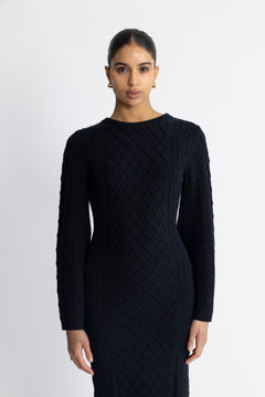 Ronda Cotton Dress - Navy