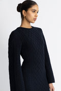 Ronda Cotton Dress - Navy