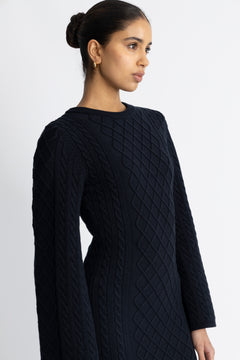 Ronda Cotton Dress - Navy