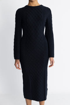 Ronda Cotton Dress - Navy