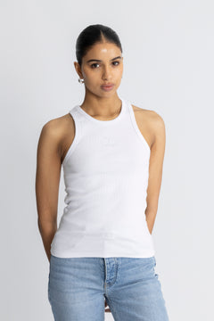 Saharacc Embroidery Tank Top - White