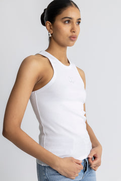Saharacc Embroidery Tank Top - White