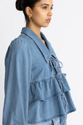 Yascelinde Ls Top - Light Blue Denim