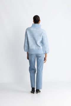Fam Sweater Short - Light Blue