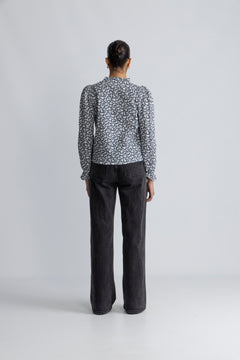 Jenny Blouse - Navy Rosehip Print