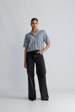 Kelp Crochet Shirt - Blue Mix