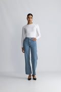 Alice Hw Wide Long Lig Blu Jeans - Light Blue Denim