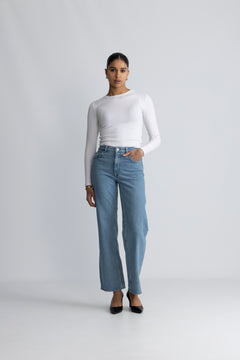 Alice Hw Wide Long Lig Blu Jeans - Light Blue Denim