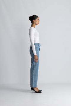 Alice Hw Wide Long Lig Blu Jeans - Light Blue Denim