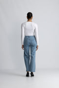 Alice Hw Wide Long Lig Blu Jeans - Light Blue Denim