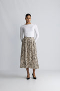 Alyona Vlora Skirt Aop - Oatmeal Leo