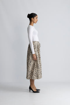 Alyona Vlora Skirt Aop - Oatmeal Leo