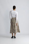 Alyona Vlora Skirt Aop - Oatmeal Leo