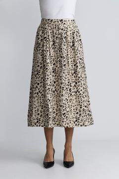 Alyona Vlora Skirt Aop - Oatmeal Leo