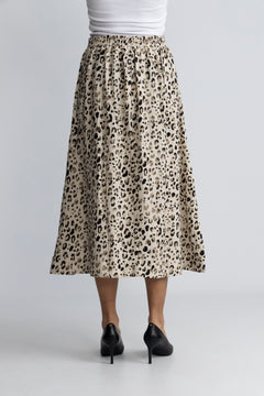 Alyona Vlora Skirt Aop - Oatmeal Leo