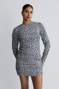 Alessia Dress - Navy Rosehip Print