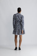 Yaspera Ls Shirt Dress - Navy Blazer Pera Print