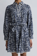 Yaspera Ls Shirt Dress - Navy Blazer Pera Print