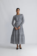 Dora Dress - Navy Rosehip Print