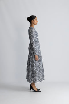 Dora Dress - Navy Rosehip Print