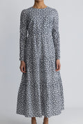 Dora Dress - Navy Rosehip Print