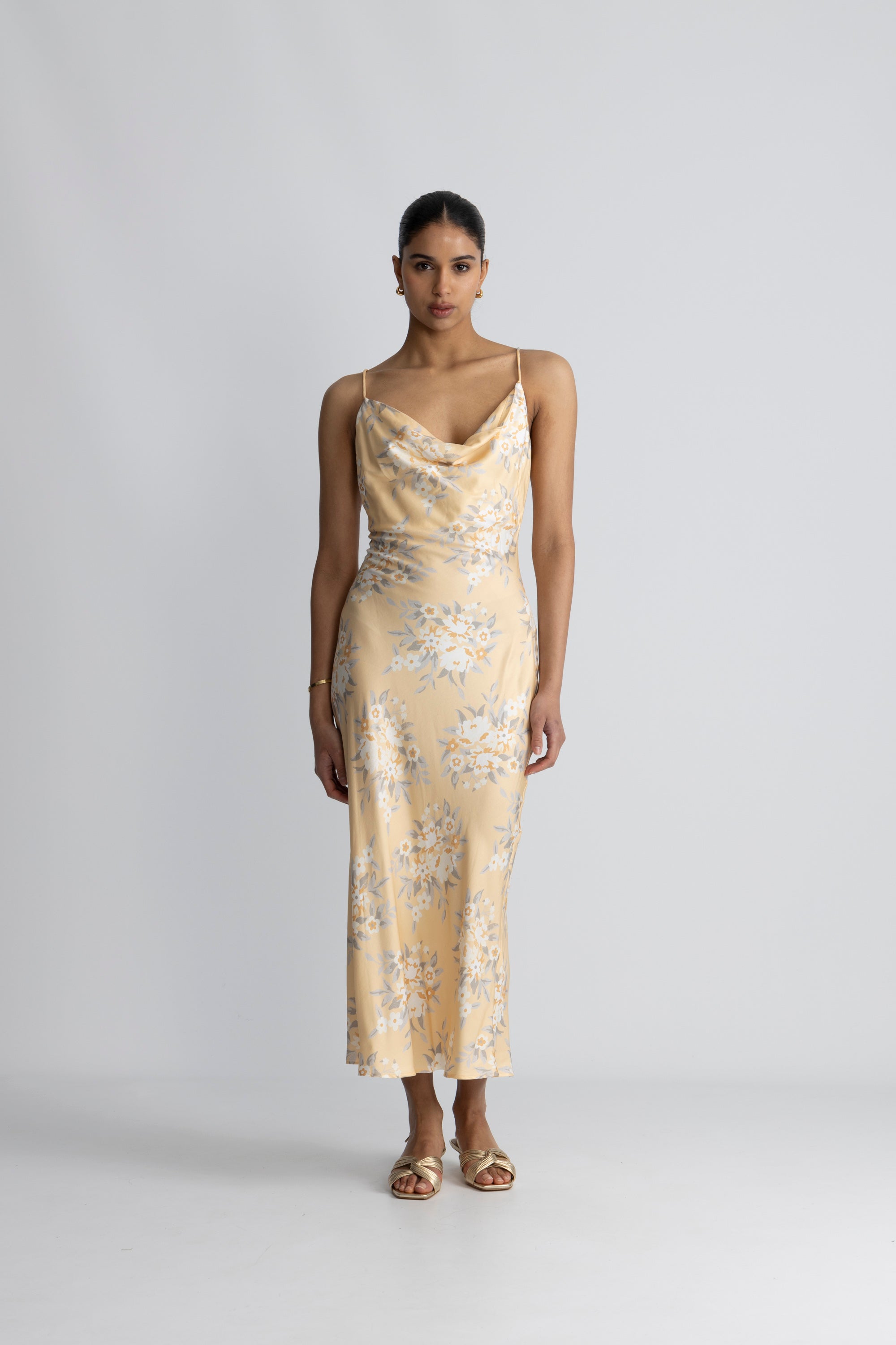 Eila Print Dress - Lt. Orange Mix