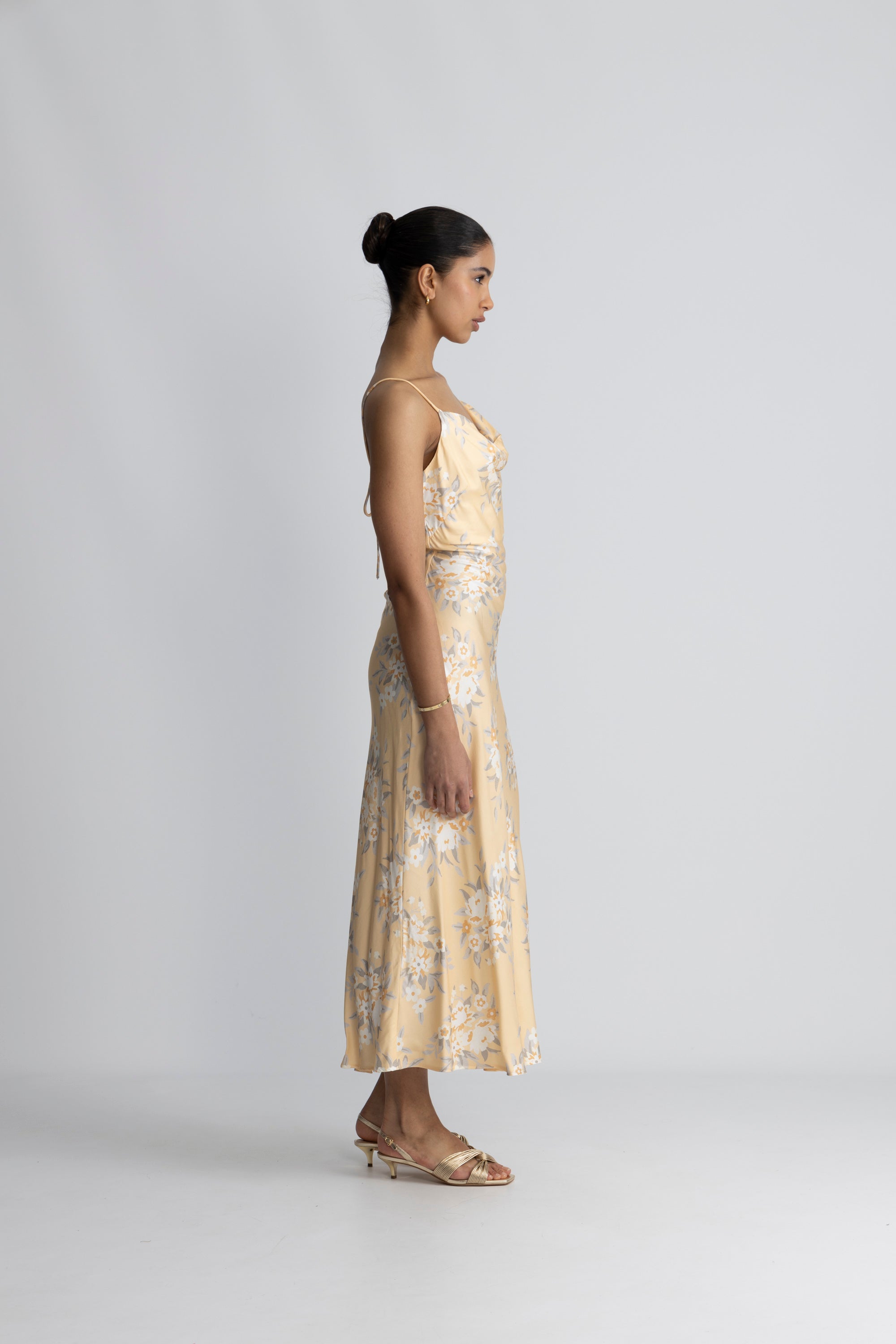 Eila Print Dress - Lt. Orange Mix