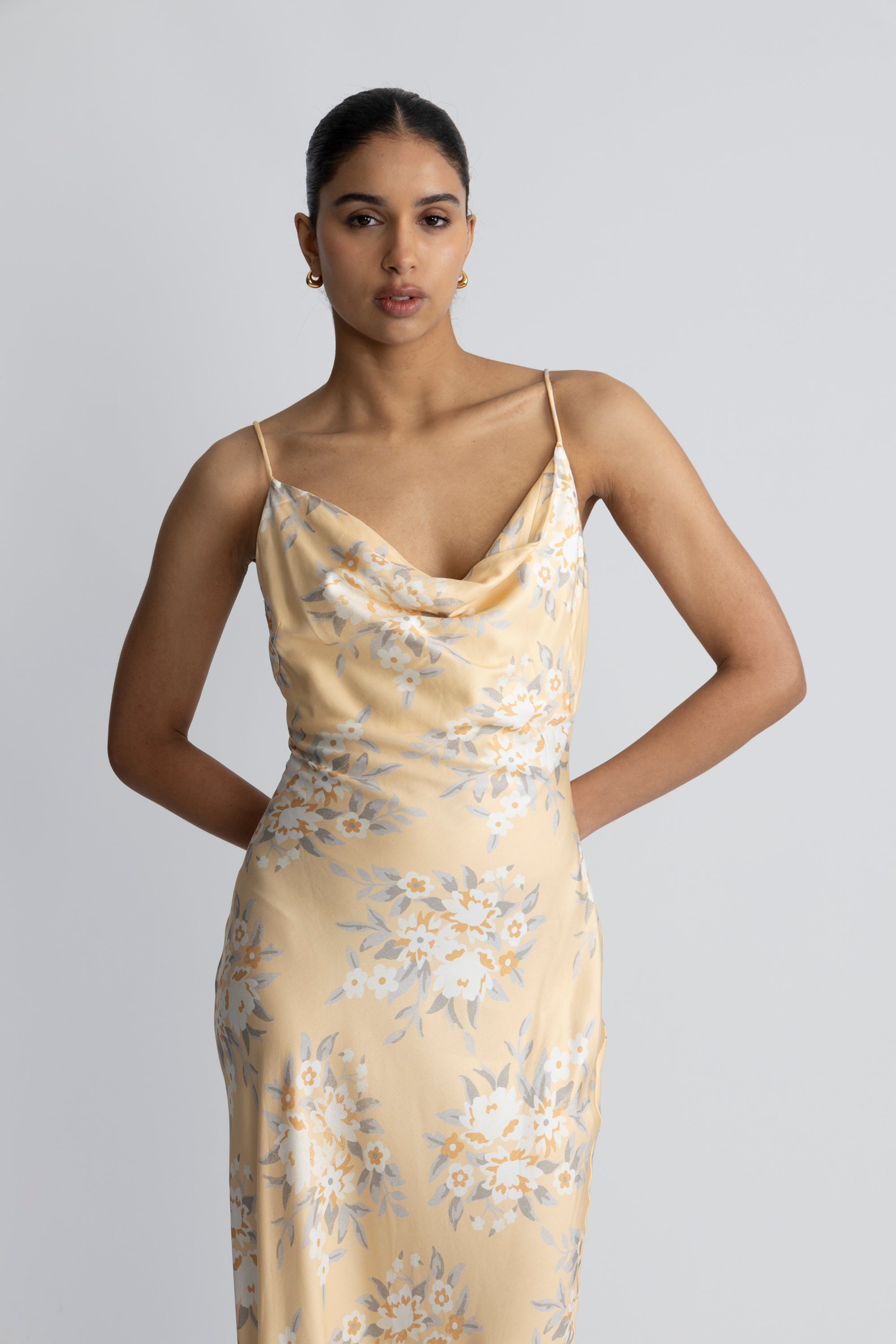 Eila Print Dress - Lt. Orange Mix