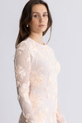 Flower Mesh Mini Dress - Angel Wing (Blush) Comb.