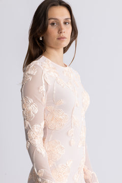 Flower Mesh Mini Dress - Angel Wing (Blush) Comb.