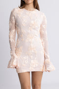 Flower Mesh Mini Dress - Angel Wing (Blush) Comb.