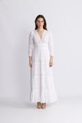 Cotton Slub Maxi Dress - White